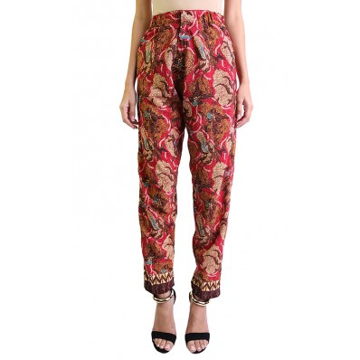 Tasya Batik Pants in Floral Red 