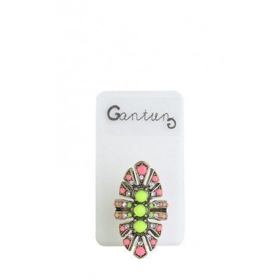 Ethnic Ring in Neon Green
