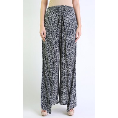 Small Ikat Palazzo Pants in Black and White