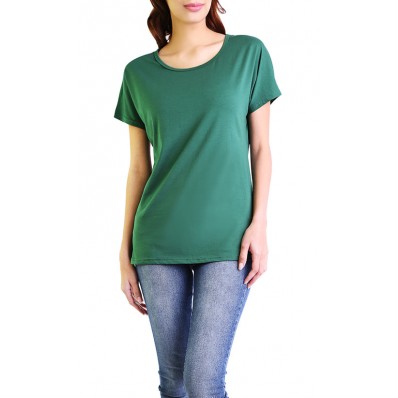 Modal Relaxed Basic Tee in Green