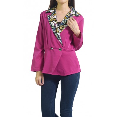 Ingrid Peplum Blazer in Fuchsia