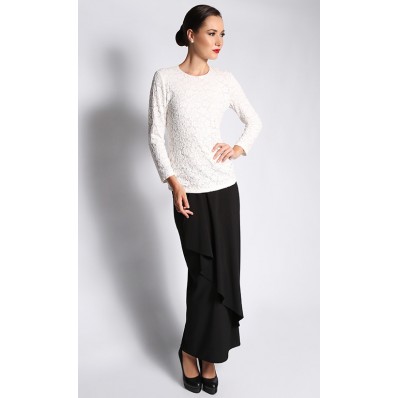 Kemboja Lace Modern Kurung with Black Sarong