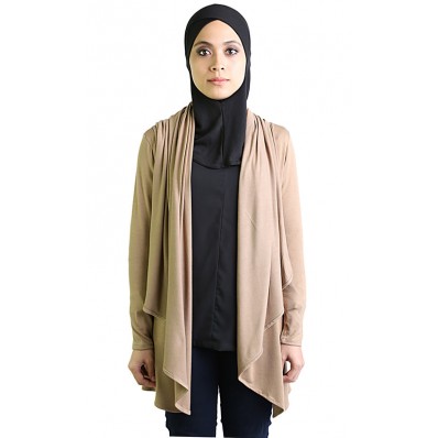 Aisiya Hooded Cardigan in Brown