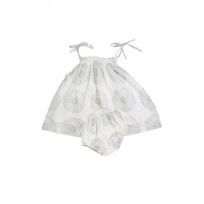 Baby Julie Onesie in White and Silver