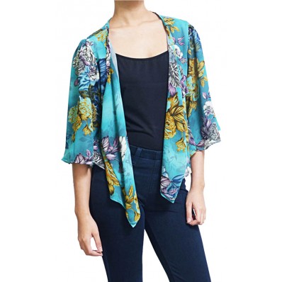 Rose Kimono Cardigan in Turquoise