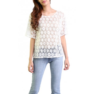 Lace Blouse in White