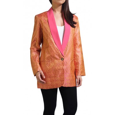 Songket Blazer in Pink