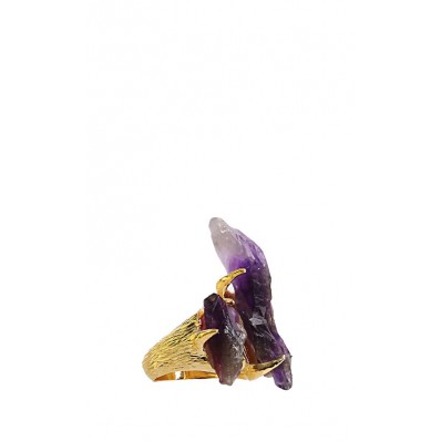 Twin Ring in Amethyst