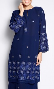 Sulam Kurung in Blue Black