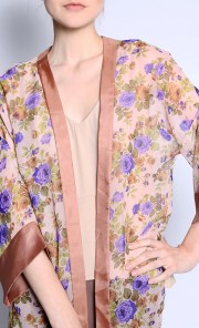 Monet Cardigan with Scarf in Purple