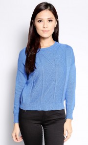 Knit Long Sleeved Top in Blue