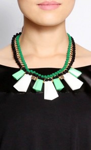 Gyasi Necklace in White /Green
