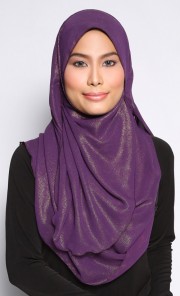 Dual Sided Glitter Halfmoon in Dark Purple