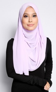 Wide Chiffon Shawl in Lilac