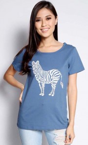 Zebra Tee in Blue