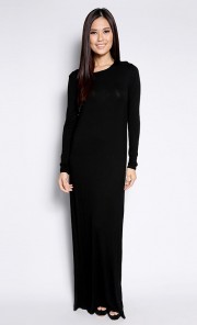 Basic Round Neck Dress in Black