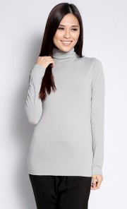 Basic Turtle Neck Top in Grey