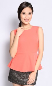 Holly Peplum Top in Orange