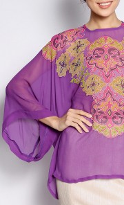 Short Kaftan Top in Purple