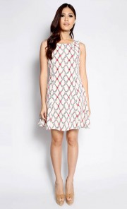 Trellis Daisy Dress in Cream