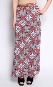 Warhol Maxi Skirt in Red