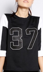 Number 37 Top in Black and White