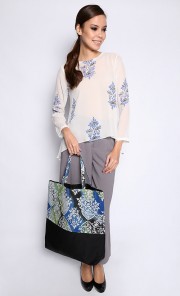 Folded Clutch and Zipper Case in Blue and Green