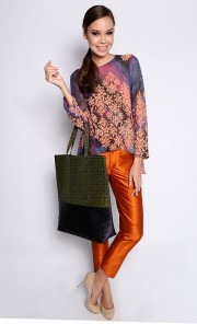 Folded Clutch and Zipper Case in Moss Green