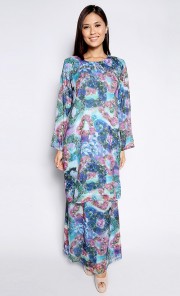 Mini Kurung with Beads in Blue
