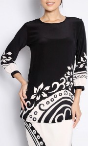 Baju Kurung Maisara in Black and White