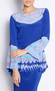 Baju Kurung Khadija in Navy and Pink