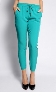 Drawstring Pants in Electric Green