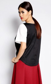 Top without Collar in Black and White