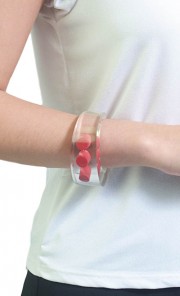 Transparent Resin Bangle with Red Ornaments