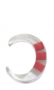 Transparent Resin Bangle with Red Ornaments