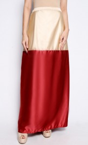 Colour Block Skirt in Red and White