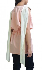 Sleeveless Top in Peach and White