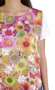 Sunflower Print Top in Pink