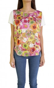 Sunflower Print Top in Pink