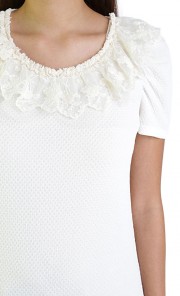 Lace Collar Tee in White