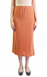 Stripes Maxi Skirt in Orange