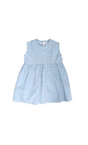 Sleeveless Summer Dress in Blue Polka