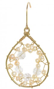 Pearly Teardrop Earrings in Gold