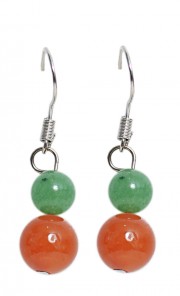 Ada Earrings in Jade & Orange