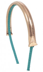 Gold Armour Chain Headband in Turquoise