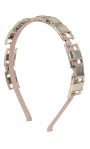 Gold Links Headband in Nude