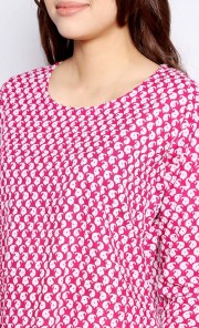 Essence 3/4 Sleeves Kurti Top in Pink II