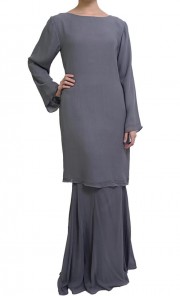 Modern Kurung in Grey 