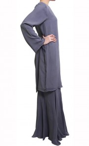 Modern Kurung in Grey 