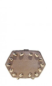 Jaipur Studded Clutch in Brown